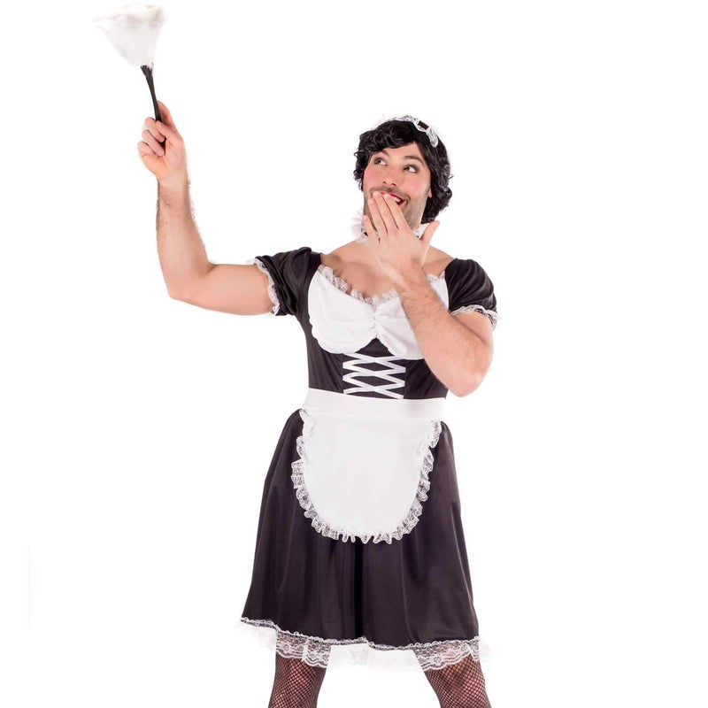 fun shack Maid Outfit for Men, Male Cleaner Uniform, French Maid Costume, Mens Cleaner Costume, Party Dress Up, Large - Image 2